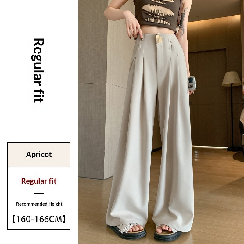 Women's Wide-leg Pants High-waisted Draped Loose Slim-fit Casual Straight