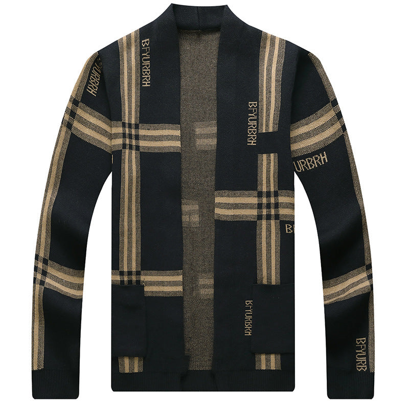 Men's Trendy Versatile Long-sleeve Knitted Sweater Coat