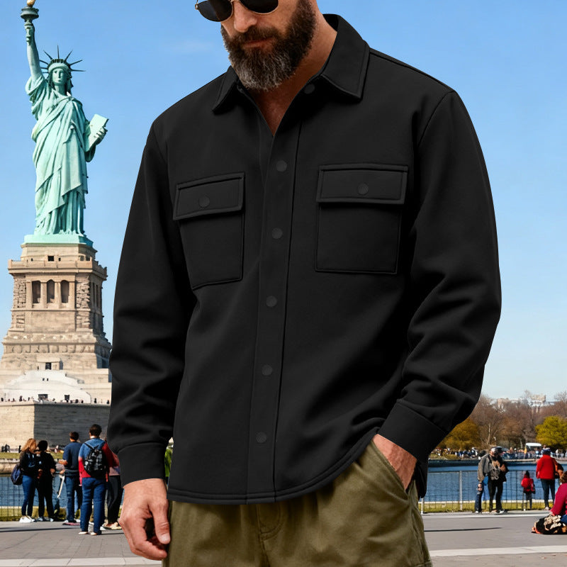 American Heavyweight Loose Fleece-lined Men's Outdoor Workwear Warm Jacket