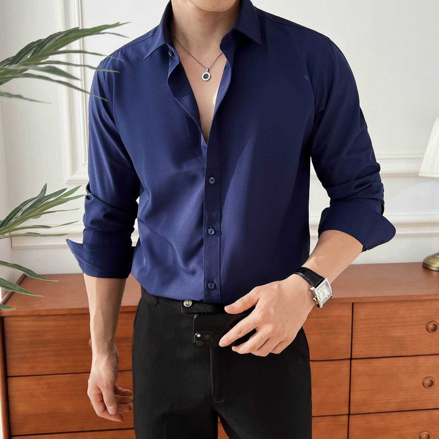 Seven-color Men's Long-sleeved Business Shirt