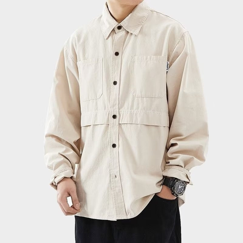 Loose Fit Men's Long Sleeve Japanese Casual Versatile Jacket