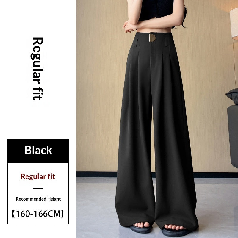 Women's Wide-leg Pants High-waisted Draped Loose Slim-fit Casual Straight