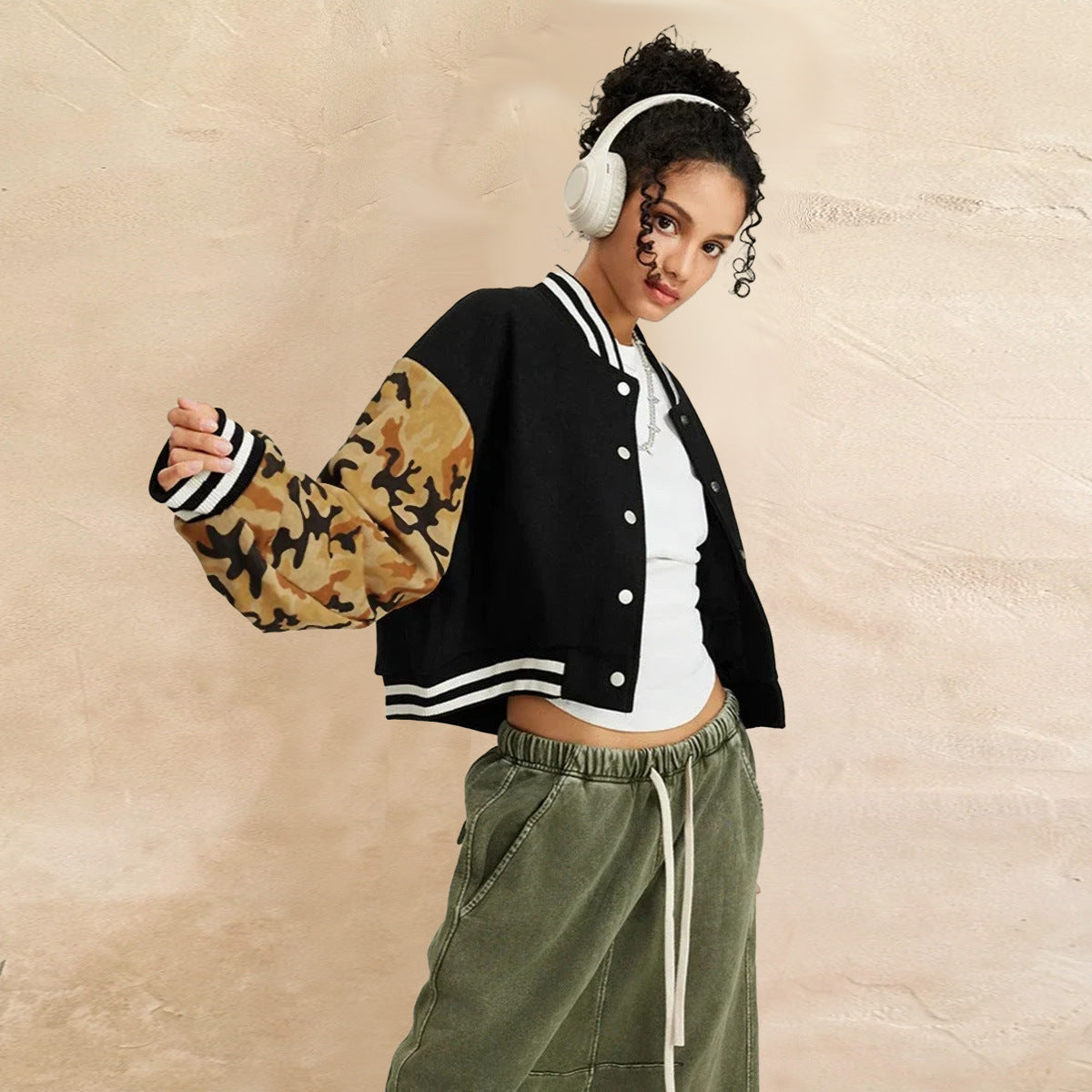 Outdoor Patchwork Color-blocked Sweatshirt Jacket For Women