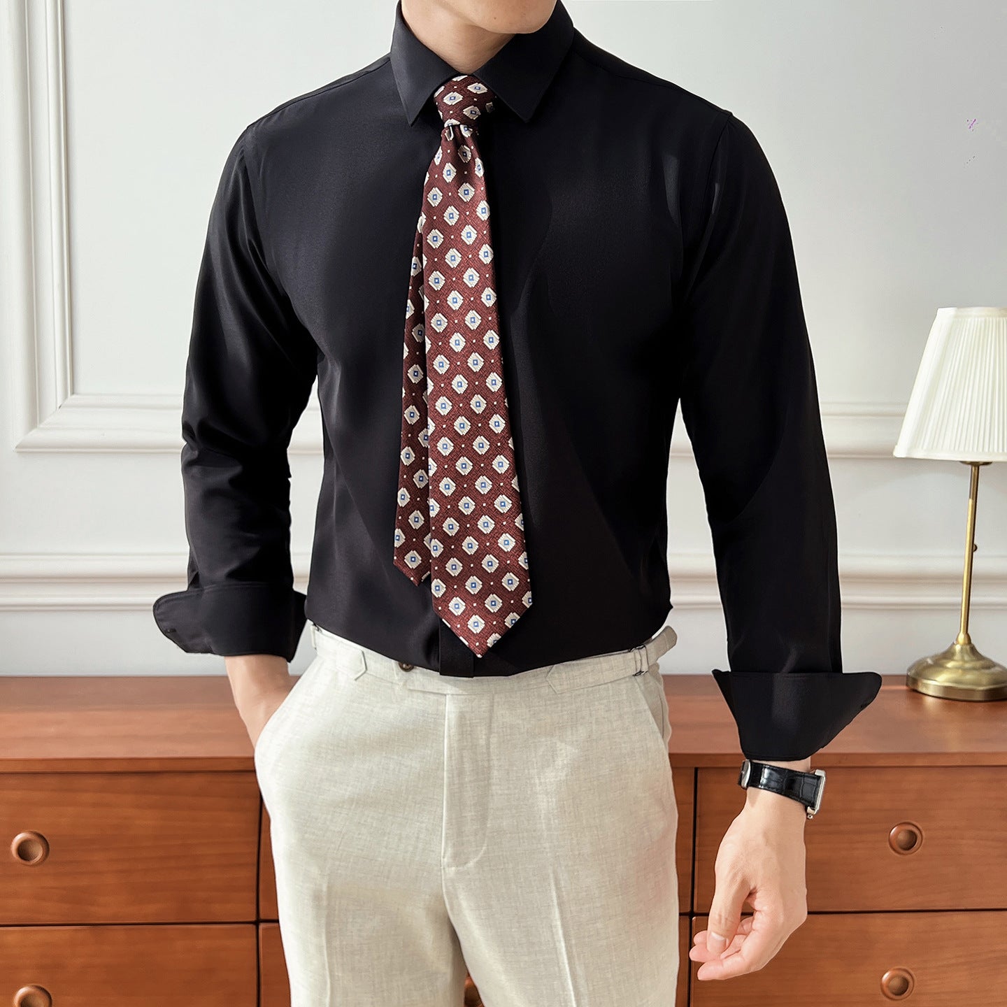 Seven-color Men's Long-sleeved Business Shirt