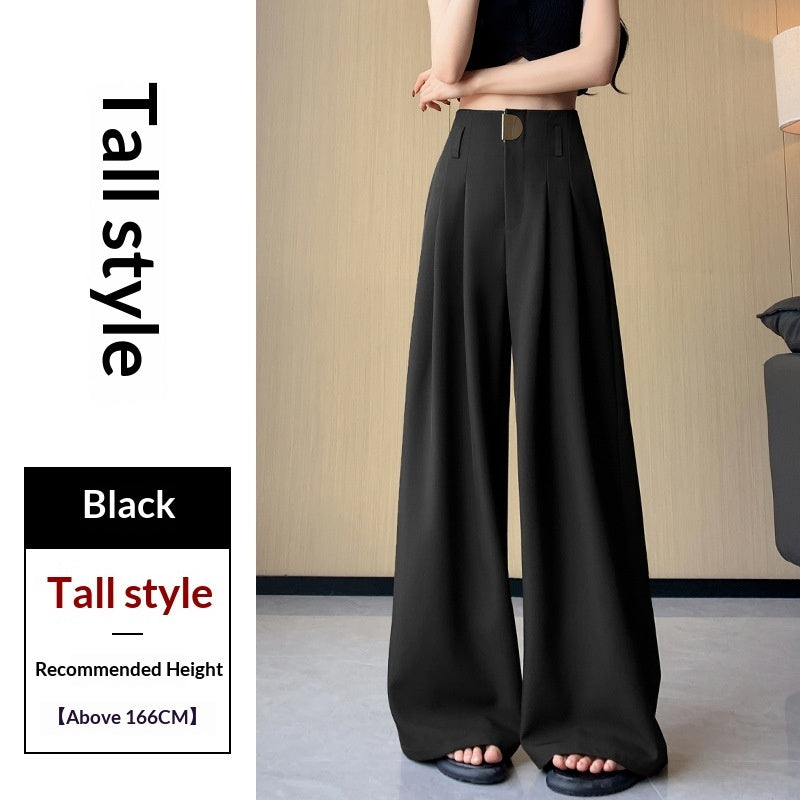 Women's Wide-leg Pants High-waisted Draped Loose Slim-fit Casual Straight
