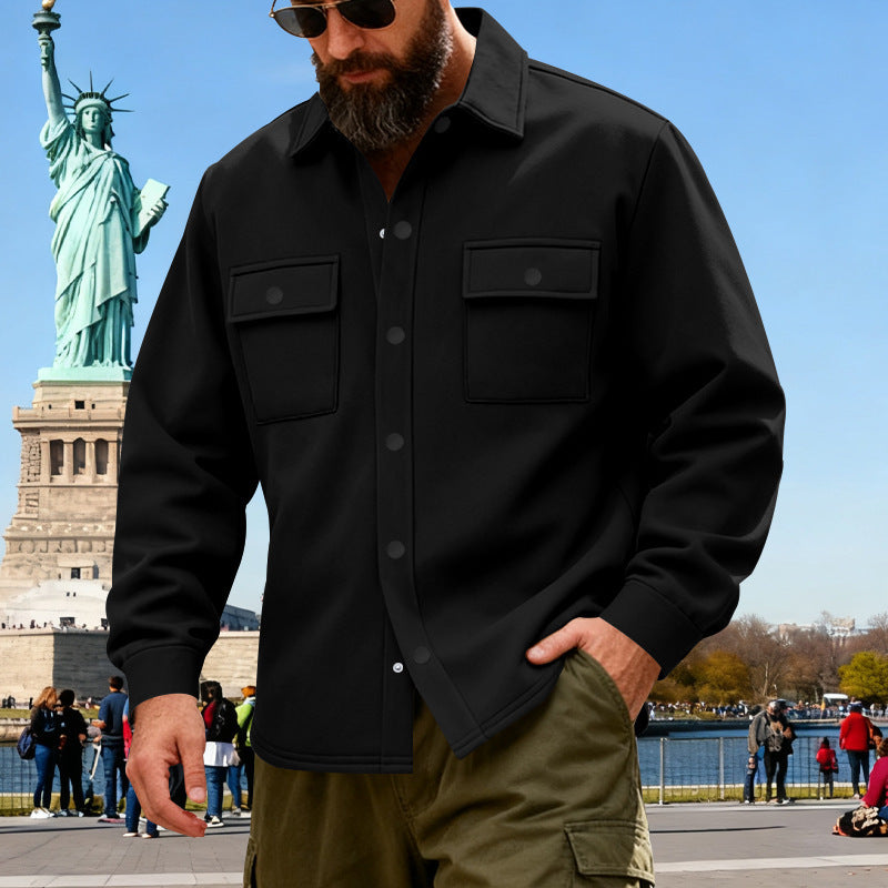 American Heavyweight Loose Fleece-lined Men's Outdoor Workwear Warm Jacket
